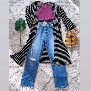 CJLA Annie Kimono Black with with stripes